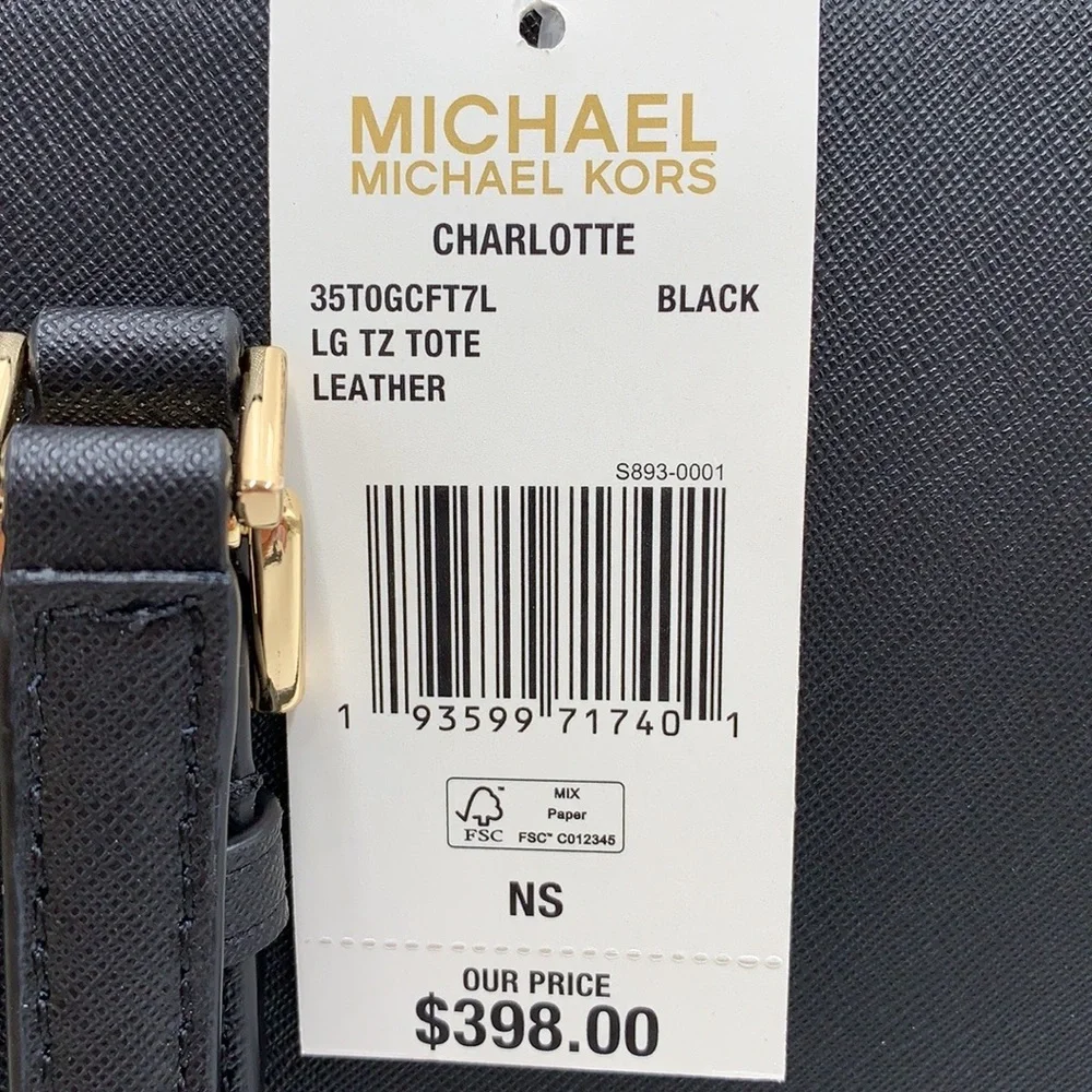 MICHAEL KORS Charlotte Large Leather Top-Zip Tote